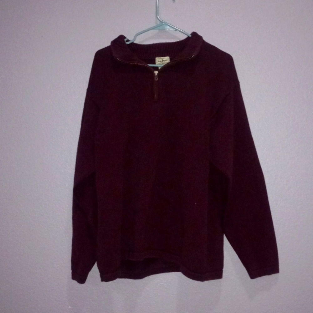 DARK RED MENS L.L BEAN SWEATER SIZE XXL